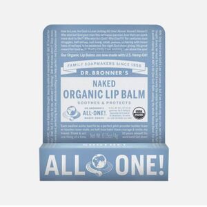 New! Dr. Bronner's Organic Lip Balm Naked 4g - Organic!
